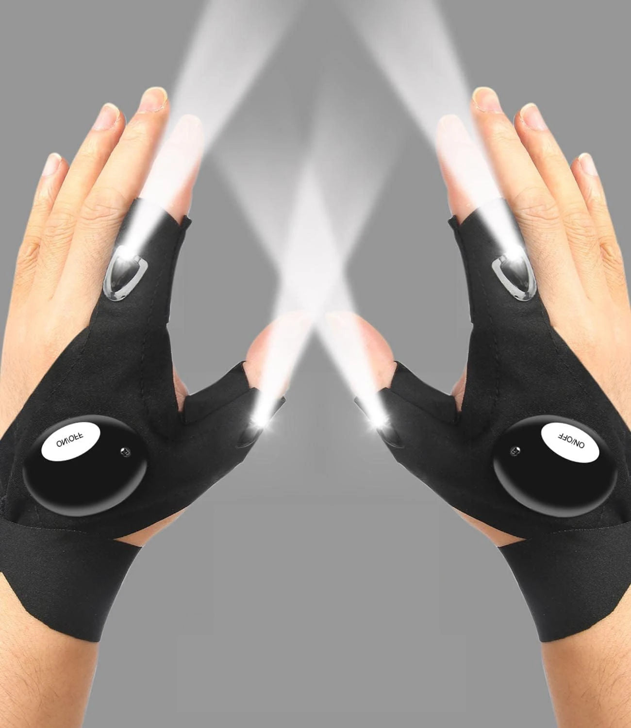 LED Half Finger Glove for Men Women Outdoor Waterproof
