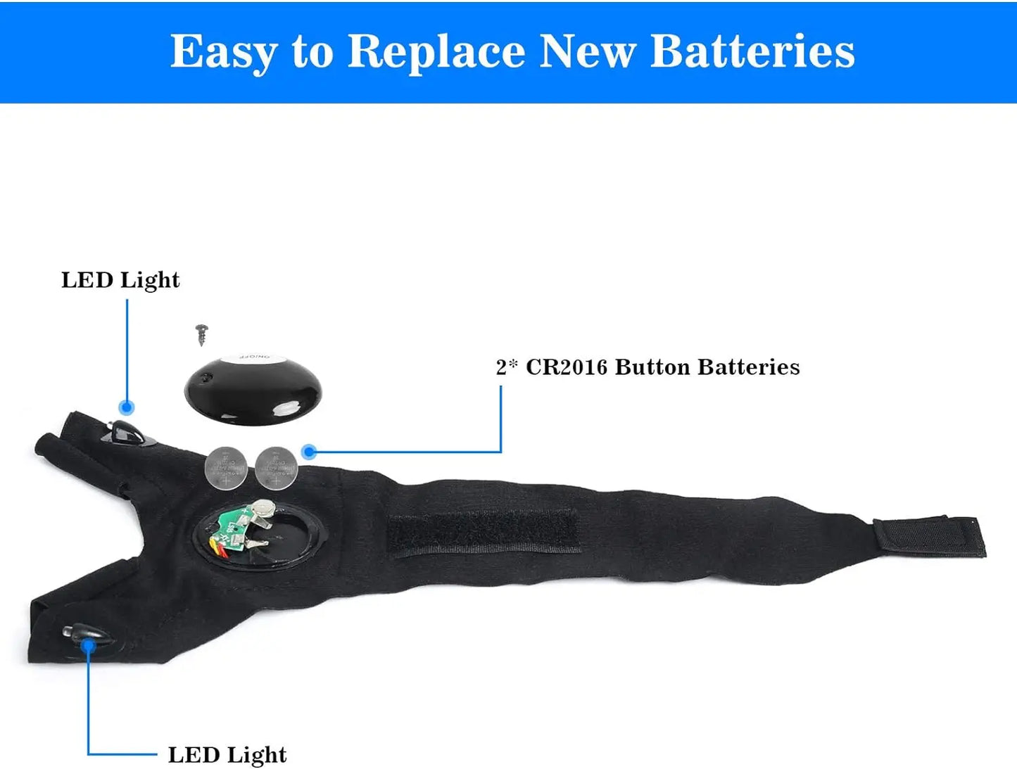 LED Half Finger Glove for Men Women Outdoor Waterproof